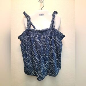 CLEARANCE SALE OLD NAVY Size XL Handkerchief Print Tank Top W/Tie Shoulders